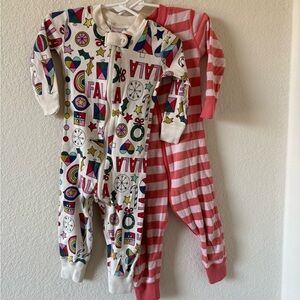 Hanna Andersson 18-24 Christmas and Pink Striped Pjs